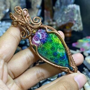 Copper Wire Wrapped Pendant